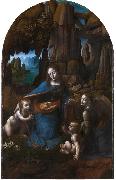 LEONARDO da Vinci Virgin of the Rocks,completed (mk08) France oil painting artist